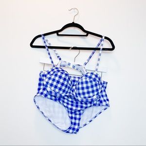 Blue & White Gingham 2-Piece Bikini
